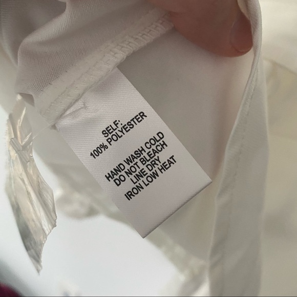 Lulus Boss Mode White Satin Long Sleeve Wrap Top, NWT, Size medium 🌷 - Picture 10 of 13